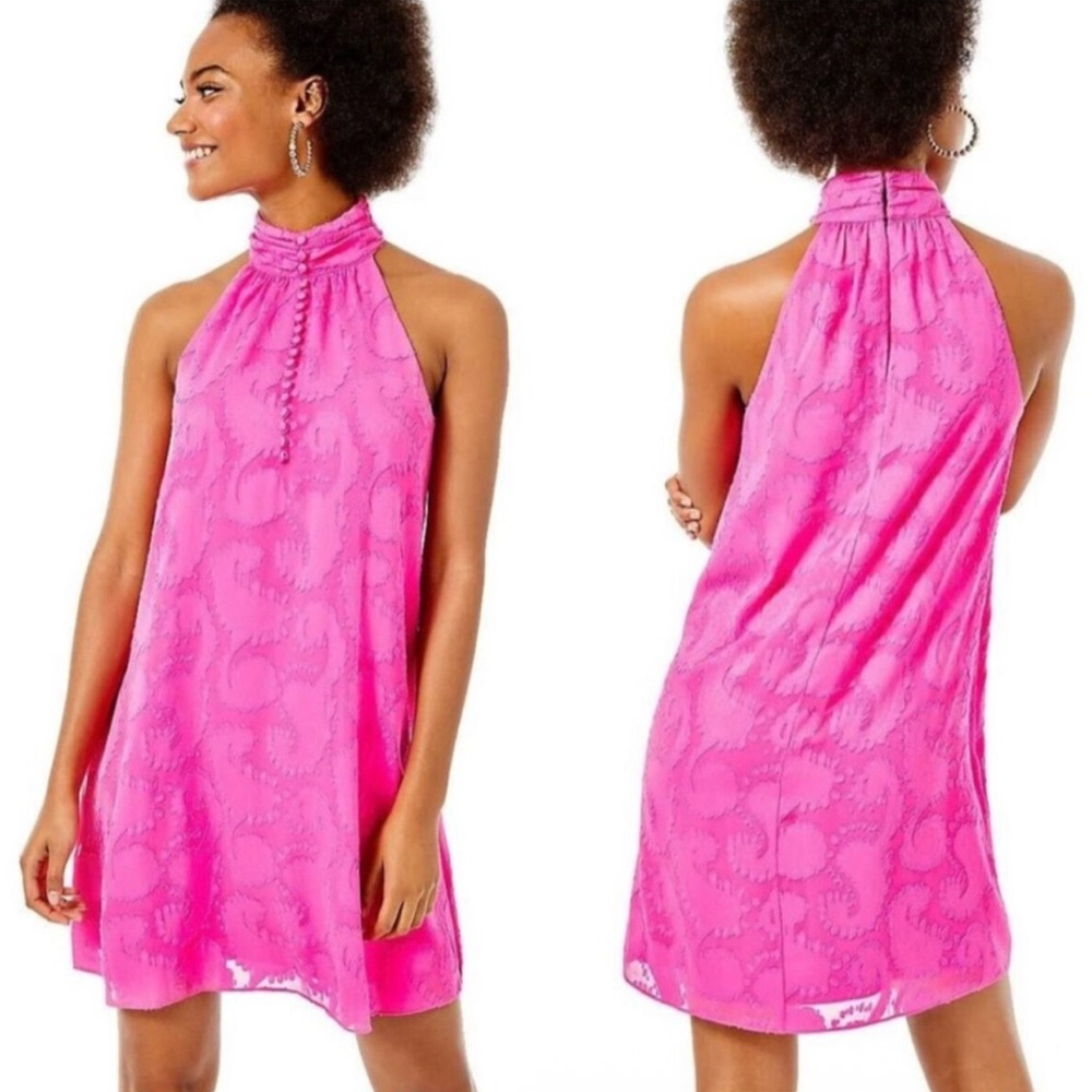 Lilly Pulitzer Pink Halter Backless Sundress